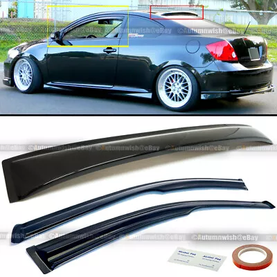 For 04 05-10 Scion TC Coupe Mugen Style 3D Wavy Window Visor + Rear Roof Visor • $58.99