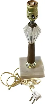 VINTAGE MCM Hollywood Regency Lucite Marble Table Desk Lamp Retro • $32.49