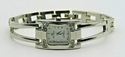 MARK NAIMER Rectangle Women’s Watch White Dial Silver Tone Case & Bracelet Band • $13.49