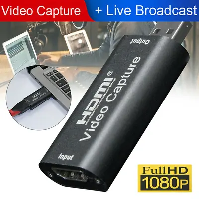 HDMI To USB 2.0 Video Capture Card 1080P HD Recorder Game/Video Live Streaming • £6.99