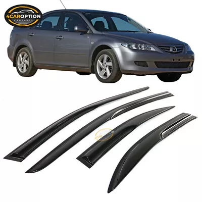 Fits 03-08 Mazda 6 Sedan Mug Style Window Visors Rain Sun Guard Vent 4Pc Set • $27.51