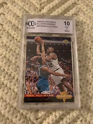 Shaquille O’Neal 1993 UD All St BCCG Graded 10 Trading Card #34 Slabbed Beckett • $9.99