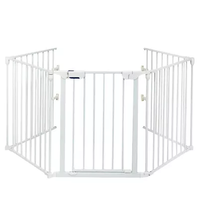 Fireplace Fence Baby Safety Fence Hearth Gate BBQ Metal Fire Gate Pet White • $109.98