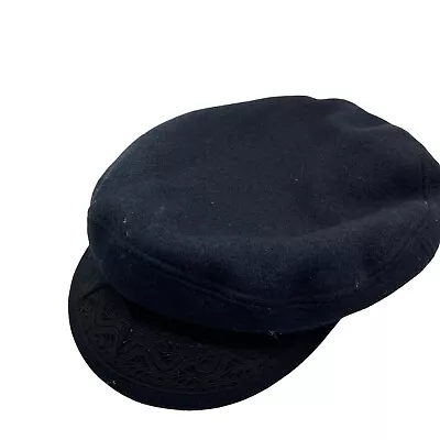 Greek Fisherman Cap Hat Vintage Unisex Navy Blue Fitted Wool Blend Size 7 • $85.41