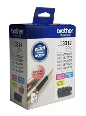 Genuine Brother LC-3317 3-Ink Colour Pack For MFC-J6930DW/J6730DW/J6530DW • $84