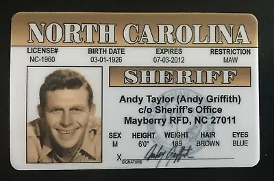 Sheriff Andy Taylor MAGNET Mayberry NC Novelty Card Sheriff Andy Griffith TV • $9.99