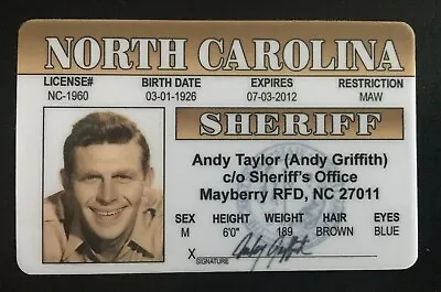 Sheriff Andy Taylor Mayberry NC Novelty Sheriff Andy Griffith Card TV Fife • $9