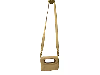 Michael Kors Pebbled Ivory Leather Shoulder Bag Gold Accents • $10