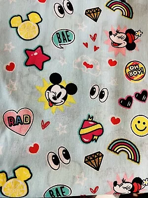 Mickey & Minnie Mouse Vintage Cartoon Icon 100% Cotton Fabric BTY 36”x44” • $10.99