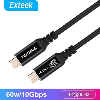 $6.95 • Buy 4K 60Hz USB-C To USB-C Cable Type C 60W Power Delivery USB C 3.1 Gen 2 10Gbps 