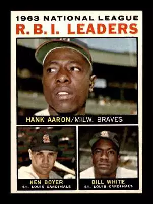 1964 Topps Hank Aaron Ken Boyer Bill White #11 N.L RBI Leaders EX-EXMINT • $17.99