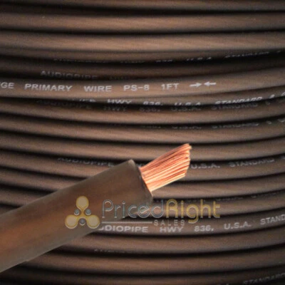 $8.99 • Buy 10 Ft Black 8 Gauge Speaker Wire Amp Power Wire Ground Car Audio Flexible
