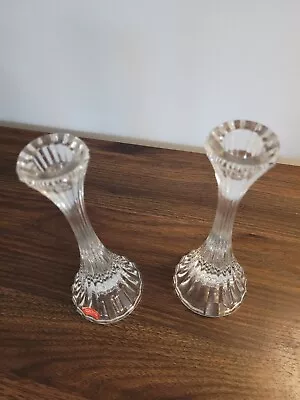  Vintage Mikasa Crystal Taper Candle Holders 8  Tall Park Lane (Set Of 2) • $24.75