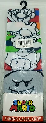 Brand New! Super Mario Nintendo 5 Pair Casual Crew Socks Men Size 8-12! 🔥 • $19.99