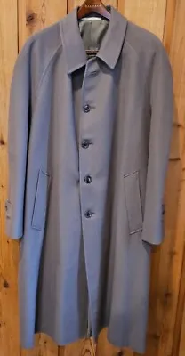 Vintage Burberry Wool Cotton Trench Coat Sz L Mens Gray Authentic • $110