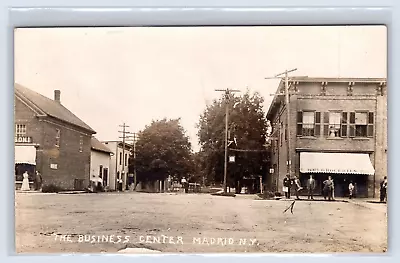 RPPC - Business Center Madrid New York Street View - Real Photo Postcard • $20