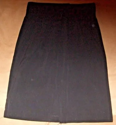 $58 EDDIE BAUER Black ZIP BACK STRETCH Skirt 28' WAIST Size 6 Split Back Bottom • $20.74