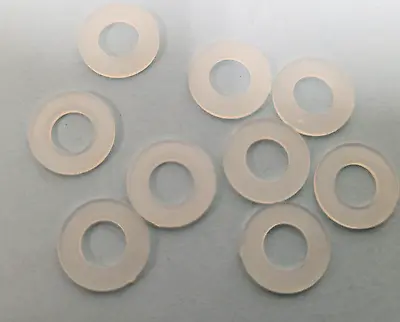 PLAIN FLAT WASHERS  1/4  HOLE X 1/2  OD  X 1/32  THICK NYLON  - 100 Pcs • $12