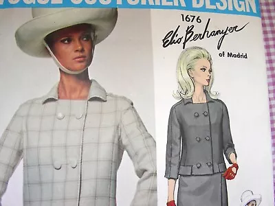 1960's Vintage VOGUE Pattern 1676 Elio Berhanyer DESIGNER DRESS & JACKET Size10 • $35