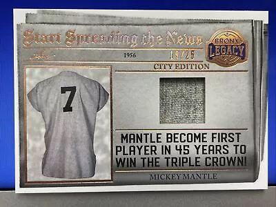 2023 Leaf Bronx Legacy Mickey Mantle Start Spreading News GU Relic 19/25 Yankees • $0.01