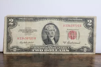 1953 A $2 Dollar Bill United States Note Red Seal Free Shipping • $16.70