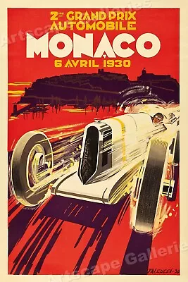 1930 Monaco Grand Prix Vintage Style Formula Race Car Poster 24x36 • $25.95