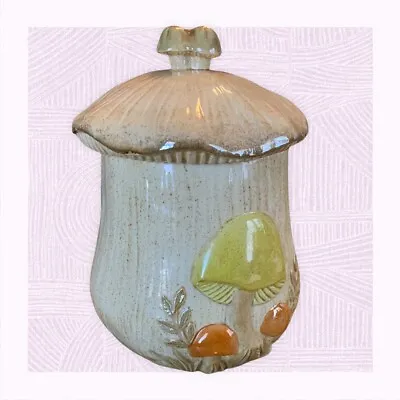 1970's Vintage Arnels Mushroom Ceramic Canister Cookie Jar Large 11” • $35