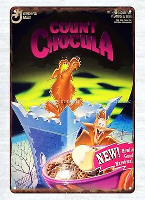 Collectible Home Accessories 1994 Count Chocula Cereal Metal Tin Sign • £15.28