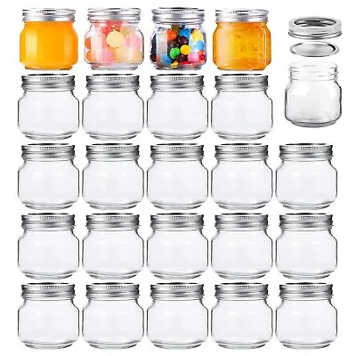 8oz Mason Glass Jars 24pcs Canning Containers With Silver Regular Lids For J... • $27.12