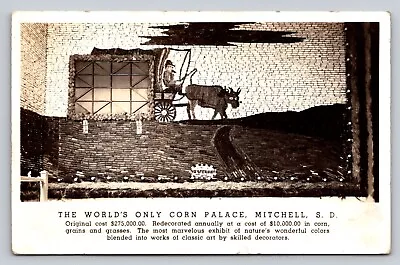 RPPC Corn Palace Panel Ox Wagon Pioneer Mitchell South Dakota Real Photo P611 B • $11.99