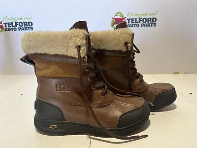 UGG Boot Winter Brown Leather Sheepskin Fur 1005582K Womens 5 • $30