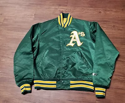 Vintage Oakland Athletics Starter Satin Jacket Adult Size M Diamond Collection • $125