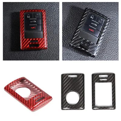 Real Carbon Fiber Car Remote Key Cover Case Fob For Cadillac / Corvette C7 C6 • $33.99