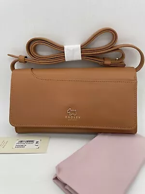 £38 • Buy Radley Pockets Tan Leather Matiinee Purse Large Phone CrossBody Bag⭐️RRP £99