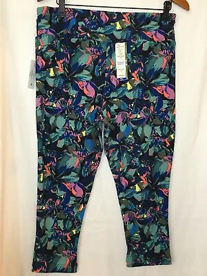 New Terra & Sky Women Plus Tropical Capri Leggings Super Soft 3X4X • $16.96