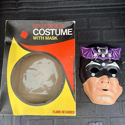 Vintage Halloween  Mask & Box Only The Bat Large 12-14 In Collegeville  Box • $18.49