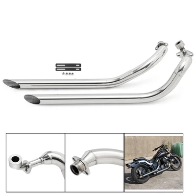 $255.91 • Buy Polish Exhaust Pipe Silencer System For YAMAHA V Star Dragstar 650 XVS650 XVS400