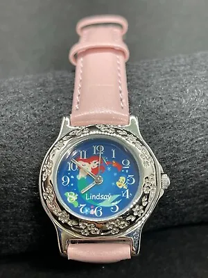 $6.99 • Buy Disney Watch Little Mermaid Personalized With Lindsay On Dial EUC New Battery