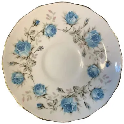 Ridgway Queen Anne Bone China Blue Roses Saucer England • $6.95