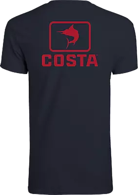 20% Off Costa Del Mar Emblem Marlin Short Sleeve Fishing T-shirt-Navy -Free Ship • $18.95