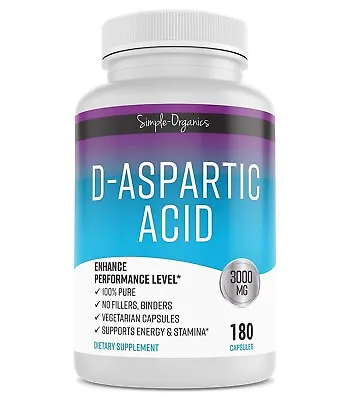 D-Aspartic Acid Supplement 3000 Mg 100% Pure Energy Support • $14.99