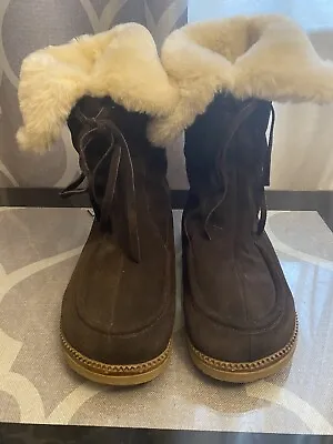 Michael Kors Women's Brown SuedeFur Lined Winter Boots Size 8M • $28