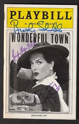 Brooke Shields Signed Playbill 2004 Wonderful Town Gregg Edelman Jennifer Wills • $7.49