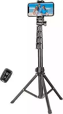 1.7 Meter 67Inch Phone Tripod Stand & Bluetooth Selfie Stick Tripod For IPhone • £25.82