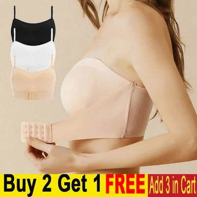 £7.34 • Buy Women's Invisible Strapless Front Buckle Bra Push Up Lingerie Wireless Underwear