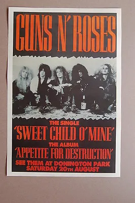 $4 • Buy Guns N Rosses Donington Park 1988 Concert Poster #1--