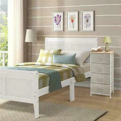 $67.38 • Buy Drawer Dresser Storage Unit Shelf Organizer Bins Chest W/ 4 Fabric Drawers Tower