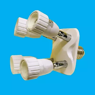 E27 To 4x GU10 From 1 Light Bulb Socket Converter Splitter Adaptor Lamp Base • £16.99