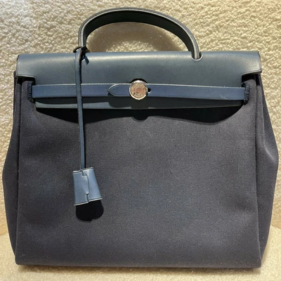 $2031 • Buy Auth Hermes Herbag PM 2way Canvas Leather Premium Women's Shoulder Handbag
