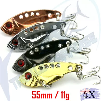 $9.95 • Buy 4x Metal Vibe Blade Fishing Lures Vibes 55mm 11g Bream Bass Flathead Tackle